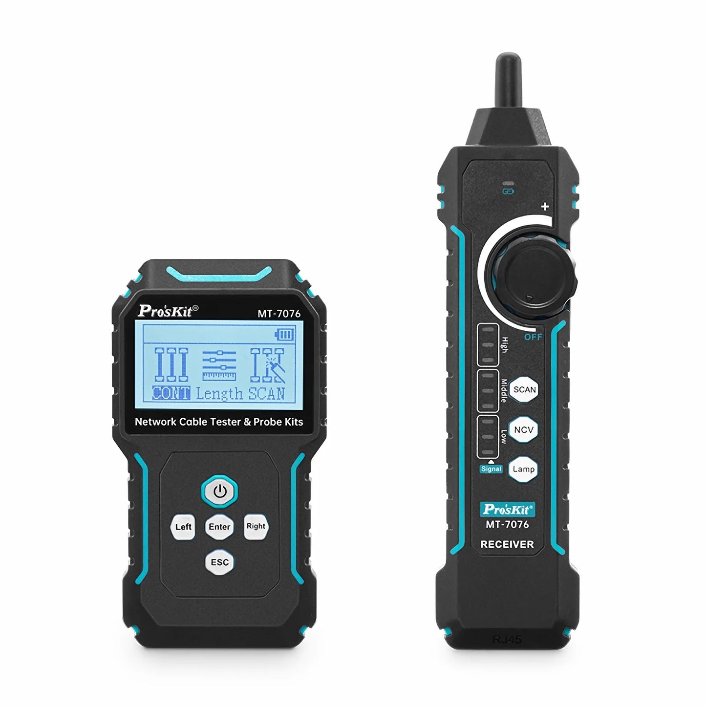FyberOptix Pro'sKit® LCD Network Cable Tester & Probe Kit