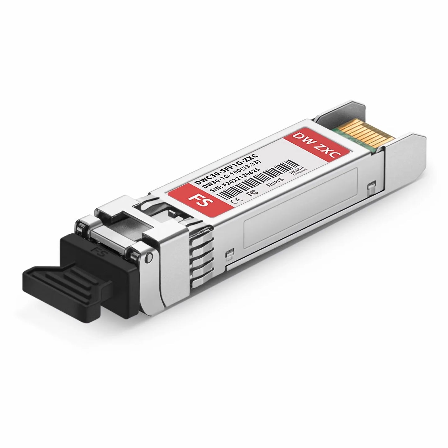 FyberOptix Cisco C30 DWDM-SFP-5333 Compatible SFP 1000BASE-DWDM 1553.33nm 100GHz 160km DOM Duplex LC/UPC SMF Optical Transceiver Module for Transmission