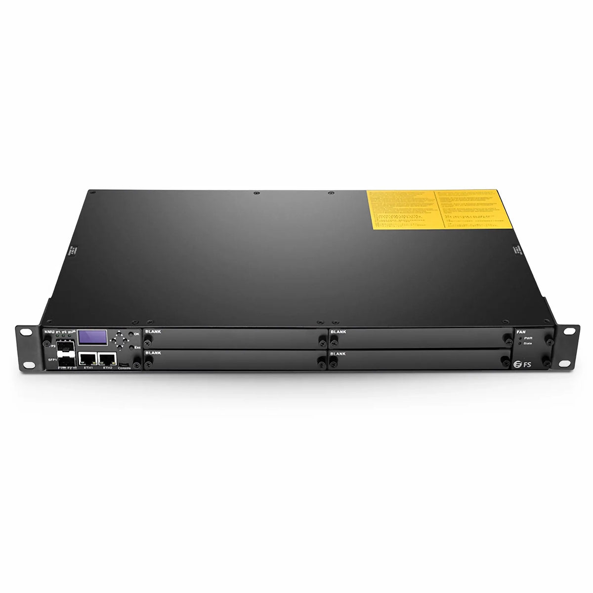 FyberOptix FMT04-CH1U, 4 Slots 1U Managed Chassis Unloaded Platform, Redundant AC PSUs, Support SNMP Network Management