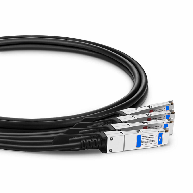 FyberOptix 3m (10ft) Generic Compatible 200G QSFP-DD 8 x 25G NRZ to 4 x 50G QSFP28 2 x 25G NRZ Passive Direct Attach Copper Breakout Cable