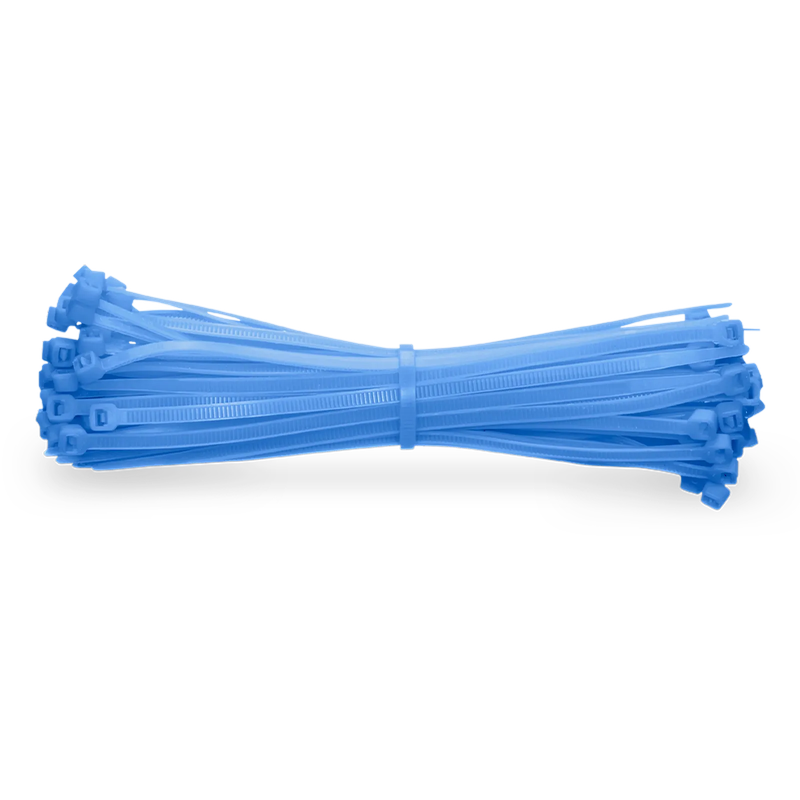 FyberOptix 100Pcs/Pack 6in.L x 0.15in.W Self-Locking Nylon Cable Ties, Blue