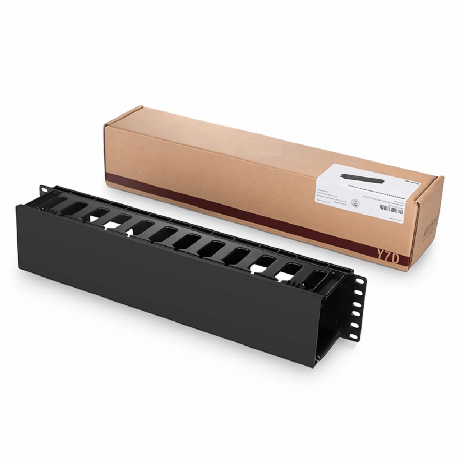 FyberOptix Horizontal Single Sided Manager, 2RU, Finger Duct with Cover, 3.43 in. Depth