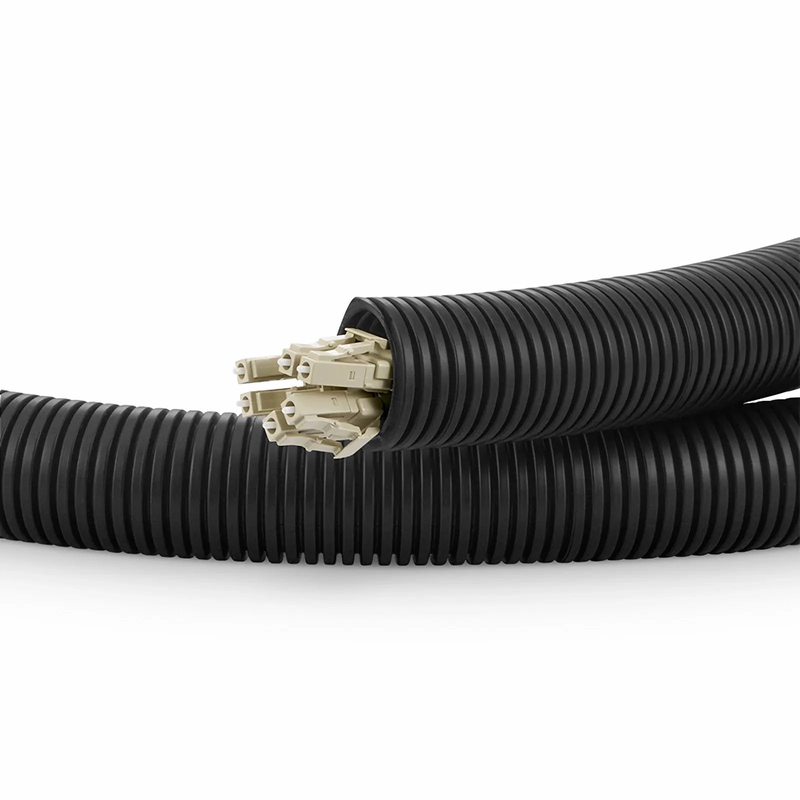 FyberOptix 10m (33ft) Black Flame Retardant Polypropylene Convoluted Tubing, 23mm Inside Diameter