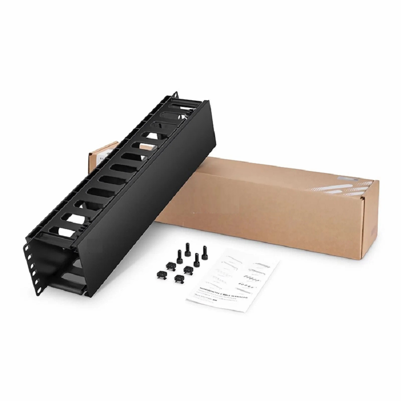 FyberOptix Horizontal Single Sided Manager, 1RU, Finger Duct with Cover, 3.43 in. Depth