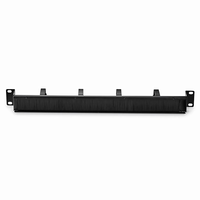 FyberOptix Recessed Horizontal Single Sided Pass-Thru Manager, 1RU, 4 D-rings & Brush Strip, 3.46 in. Depth