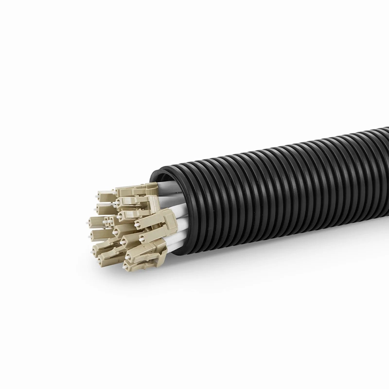 FyberOptix 10m (33ft) Black Flame Retardant Polypropylene Convoluted Tubing, 36mm Inside Diameter