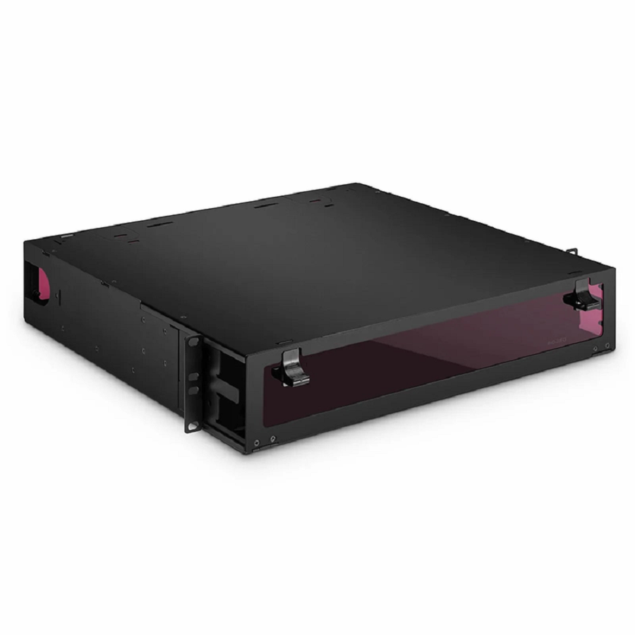 FyberOptix FHDâ„¢ High Density 2U Rack Mount Enclosure Unloaded, Sliding Drawer, Holds up to 8 x FHDâ„¢ Cassettes, Panels or Splice Trays, 288 Fibers (LC)