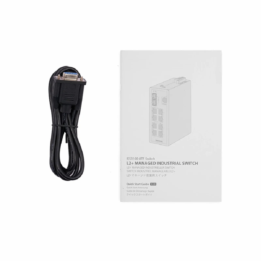 FyberOptix IES3100-8TF, 8-Port Gigabit Ethernet L2+ Managed Industrial Switch, 8 x 10/100/1000BASE-T, with 2 x 1/2.5Gb SFP, -40 to 75°C Operating Temperature