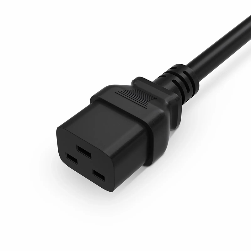FyberOptix 6ft (1.8m) BS 1363 to IEC60320 C19 3 x 1.5mmA² 250V/13A Power Cord, Black