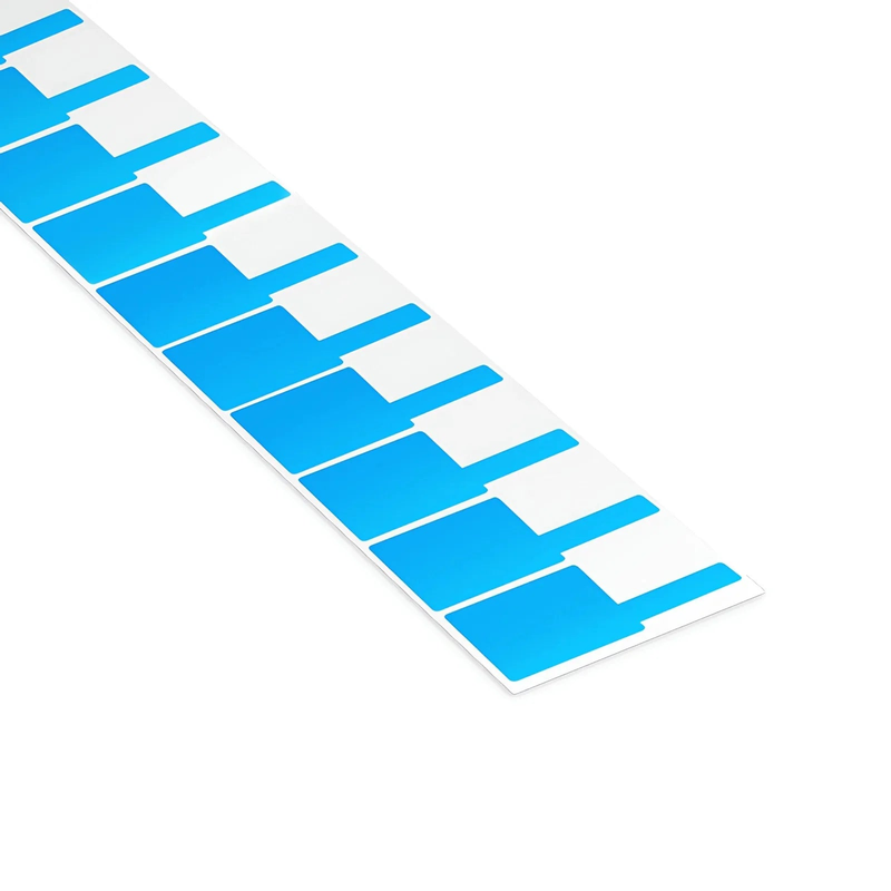 FyberOptix 1.57in.W x 3.54in.L Printable P-Flag Label, PET, Reel, Blue, 500Labels/Roll