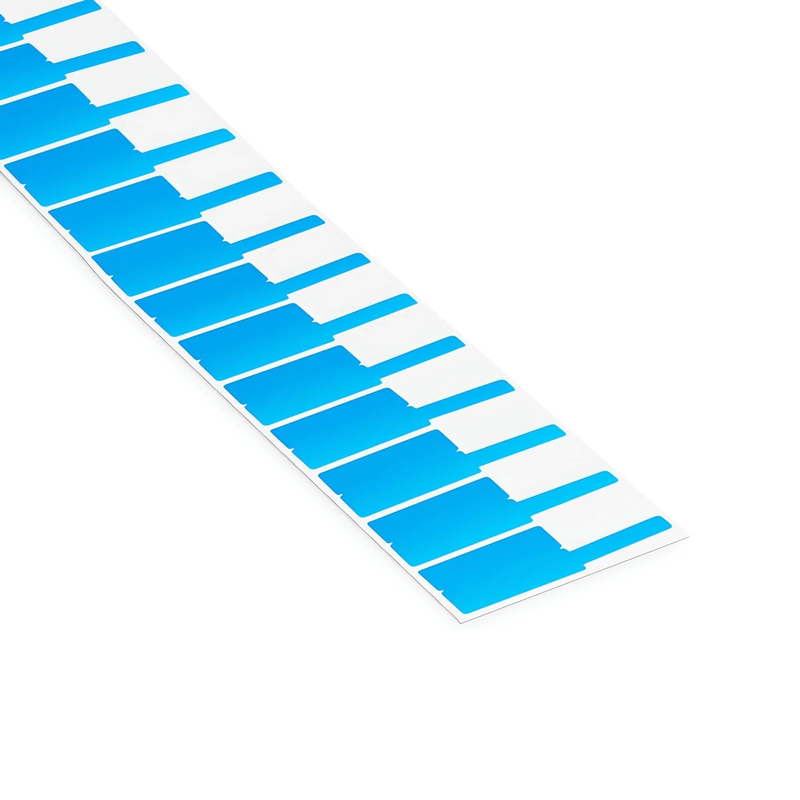 FyberOptix 0.94in.W x 2.75in.L Printable P-Flag Label, PET, Reel, Blue, 500Labels/Roll