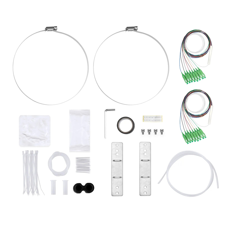 FyberOptix Fully Pre-Terminated Fiber Distribution Hub Box for Quick ODN, 1 Uncut Port, 13 SC/APC Hardened Adapters, Mechanical Seal, Supports 1:2/1:4/1:8 Mini Splitters, PP+GF, IP68, Wall/Pole/Aerial Mount, Indoor/Outdoor