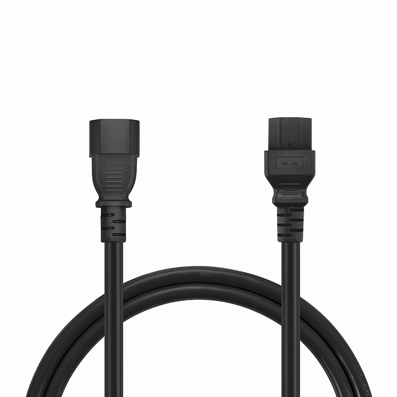 FyberOptix 3ft (0.9m) IEC60320 C14 to IEC60320 C21 Heavy-Duty 14AWG 250V/15A Power Cord, Black