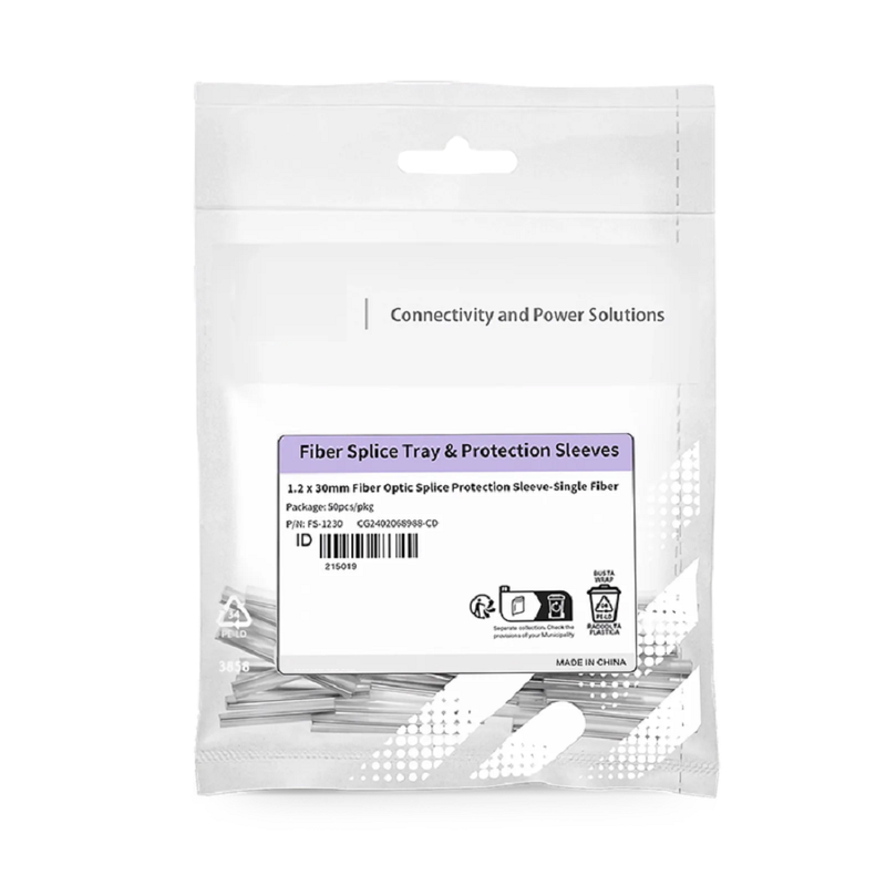 FyberOptix 1.2 x 30mm Fiber Optic Splice Protection Sleeve, Single Fiber, 50pcs/pkg