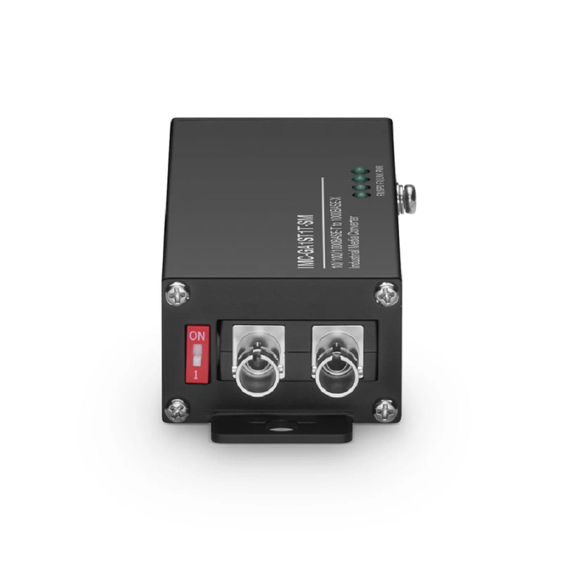 FyberOptix Mini Industrial Unmanaged 1x 10/100/1000Base-T RJ45 to 1x 1000Base-X Single Mode ST 1310nm 20km Gigabit Ethernet Media Converter, European Plug Standard