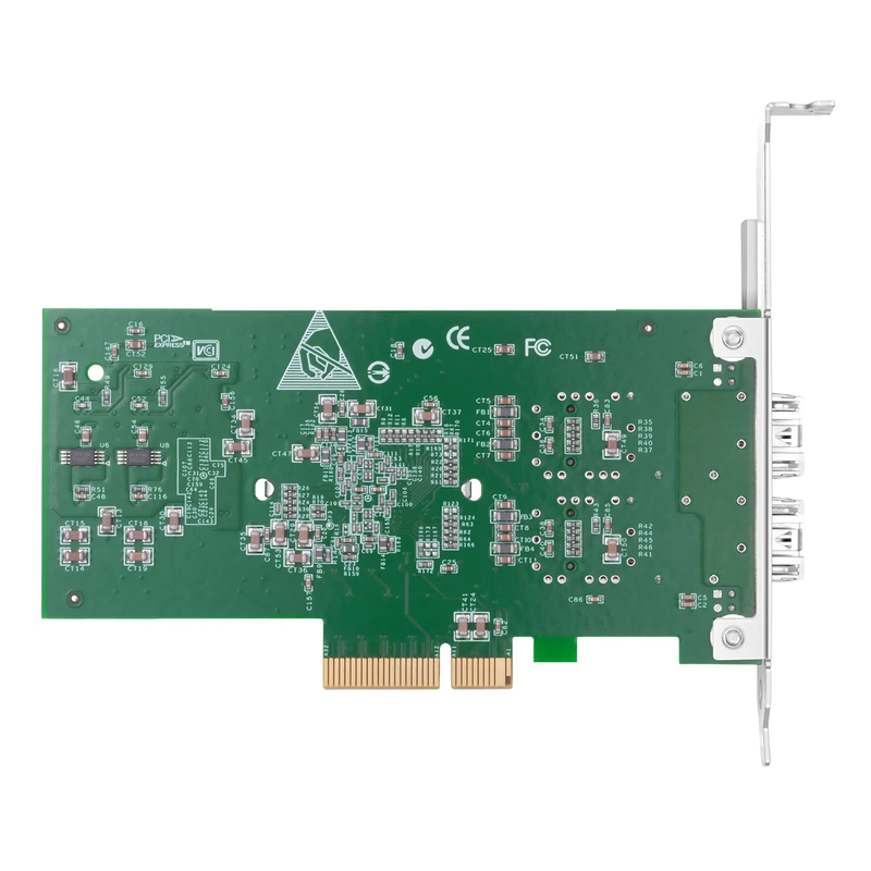FyberOptix Intel I350-AM2 Based Ethernet Network Interface Card, 1G Dual-Port SFP, PCIe 2.0 x4, Comparable to Intel I350-F2, Tall&Short Bracket