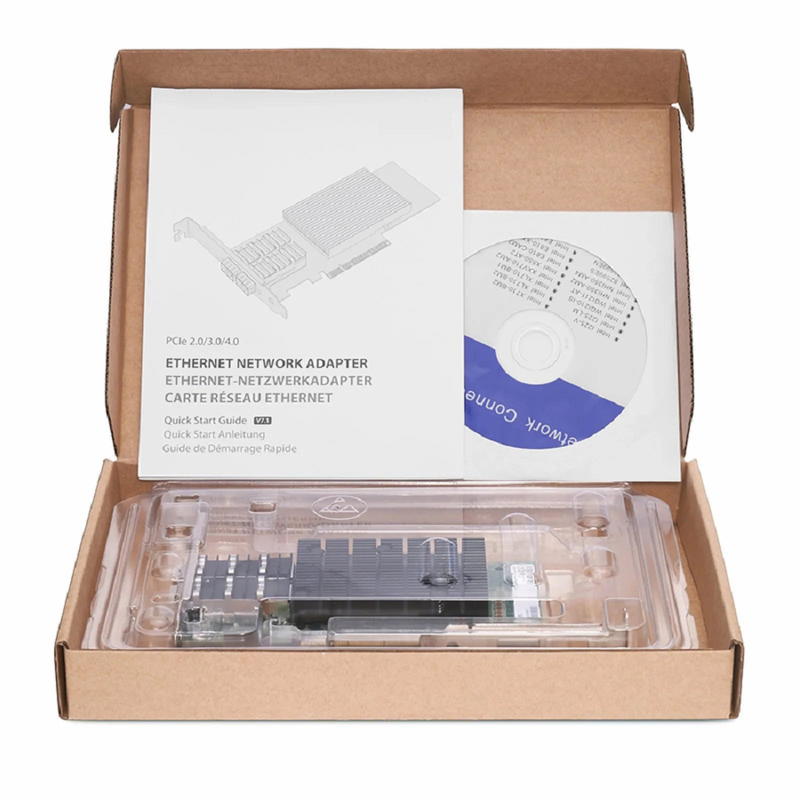 FyberOptix Intel 82599ES Based Ethernet Network Interface Card, 10G Dual-Port SFP+, PCIe 2.0 x8, Comparable to Intel X520-DA2, Full Height&Low Profile