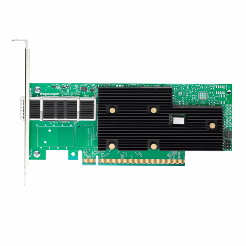 FyberOptix Broadcom® BCM957608-P1400GDF00 Ethernet Network Interface Card, 400G Single-Port QSFP112-DD, PCIe 5.0 x 16, Standard & Low Profile