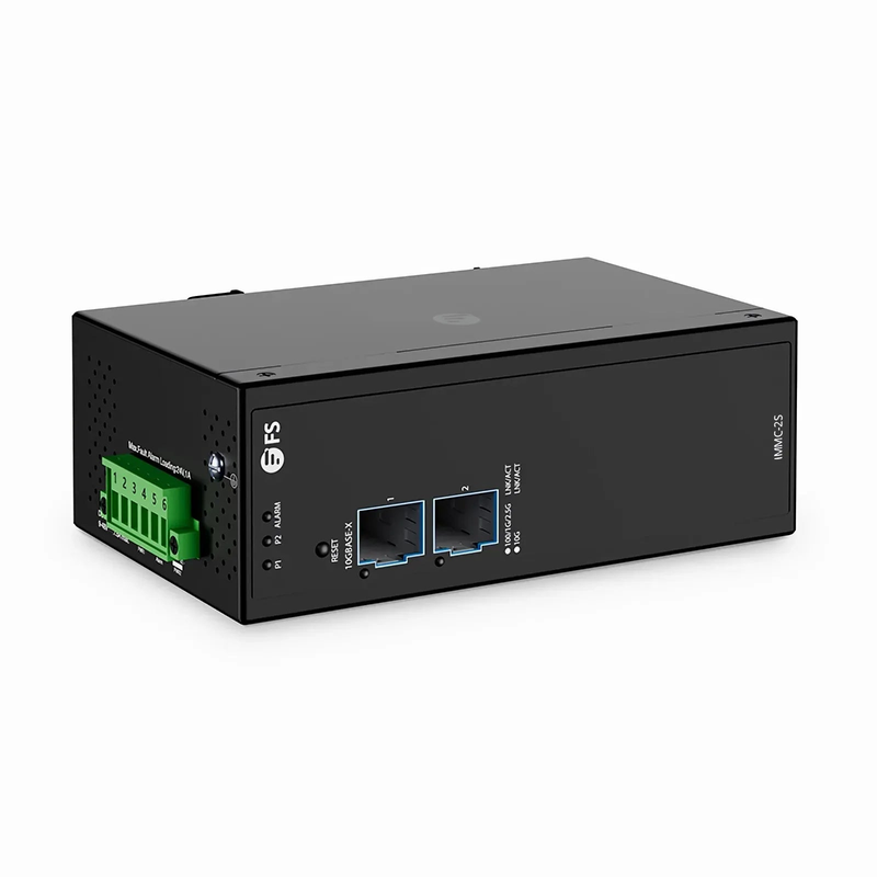 FyberOptix Industrial Managed 2x 100M/1G/2.5G/10GBase-X SFP+ 10Gigabit Fiber Media Converter