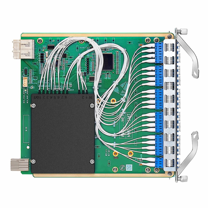 FyberOptix Customized 8 Channels Active DWDM Mux Demux, 100GHz, with Monitor Port and Cascade Port, LC/UPC, Dual Fiber, MS8100 Plug-in Module