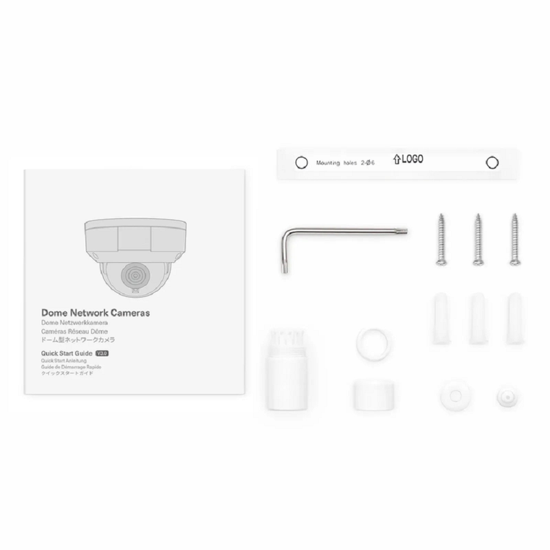 FyberOptix IPC301-5M-D Dome Camera, with 4.0mm Fixed Lens, 5MP Resolution, 98ft Night Vision, Smart Intrusion Prevention, IP67 & IK10 PoE Network Camera