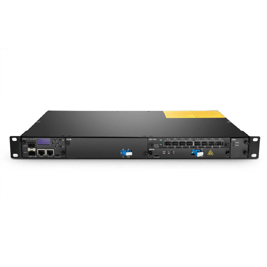 FyberOptix FMT04-CH1U, 4 Slots 1U Managed Chassis Unloaded Platform, Redundant AC PSUs, Support SNMP Network Management