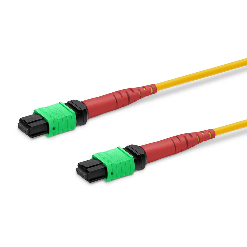 FyberOptix 1m (3ft) MTP® Jumper, MTP®-24 APC (Female) to MTP®-24 APC (Female), 24 Fibers, Single Mode (OS2), Plenum (OFNP), 0.35dB Max, Type A, Yellow