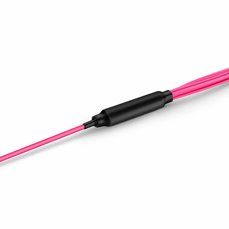 FyberOptix 1m (3ft) MTP® Harness, MTP®-8 UPC (Female) to 4 x LC UPC Duplex, 8 Fibers, Multimode (OM4), Plenum (OFNP), 0.35dB Max, Type B, Magenta