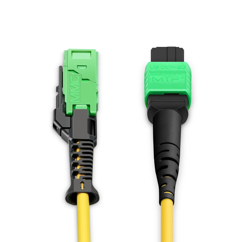 FyberOptix 1m (3ft) MMC Jumper, MMC-16 APC (Female) to MTP®-16 APC (Female), 16 Fibers, Single Mode (OS2), Plenum (OFNP), 0.35dB Max, Jumper Polarity, Yellow