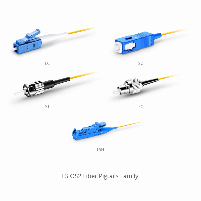 FyberOptix 2m (7ft) Fiber Pigtail, ST UPC to Unterminated, Simplex, OS2 Single Mode, PVC (Unrated), 0.9mm, Yellow