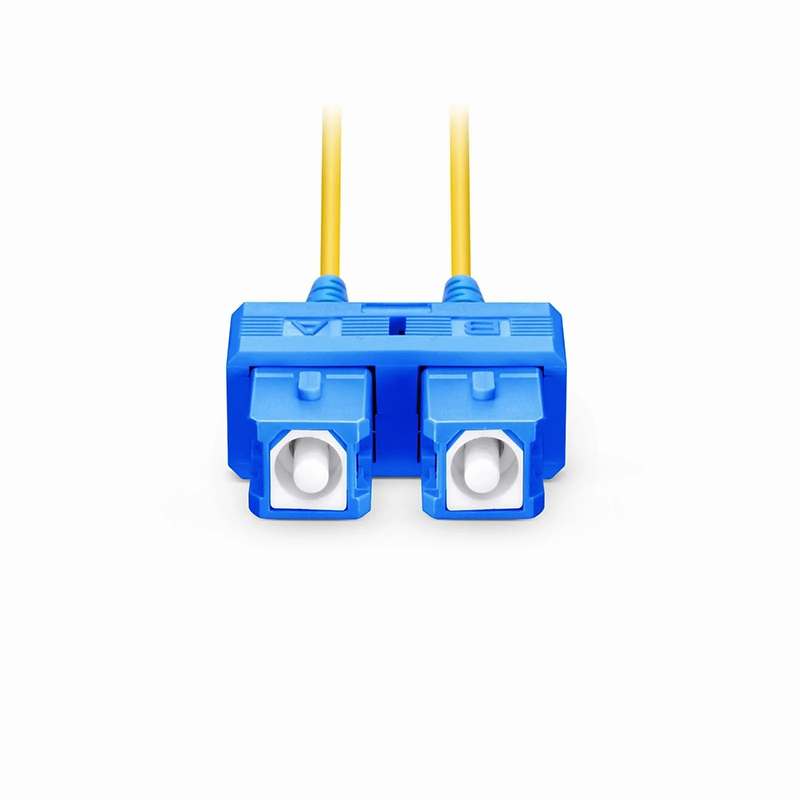 FyberOptix 2m (7ft) Fiber Patch Cable, 2 Fibers, SC UPC Duplex to SC UPC Duplex, Single Mode (OS2), Riser (OFNR), 1.2mm, Tight-Buffered, Yellow