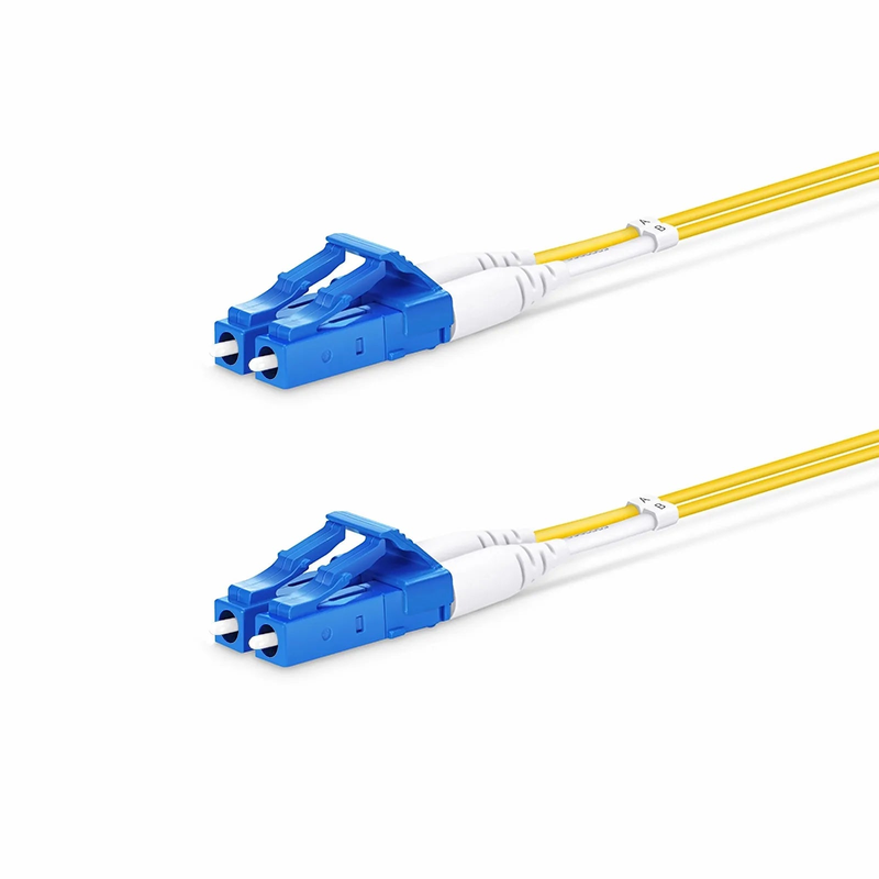 FyberOptix 2m (7ft) Fiber Patch Cable, 2 Fibers, LC UPC Duplex to LC UPC Duplex, Single Mode (OS2), Riser (OFNR), 1.2mm, Tight-Buffered, Yellow