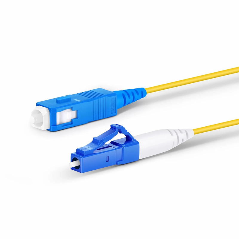 FyberOptix 2m (7ft) Fiber Patch Cable, 1 Fiber, LC UPC Simplex to SC UPC Simplex, Single Mode (OS2), Riser (OFNR), 1.2mm, Tight-Buffered, Yellow
