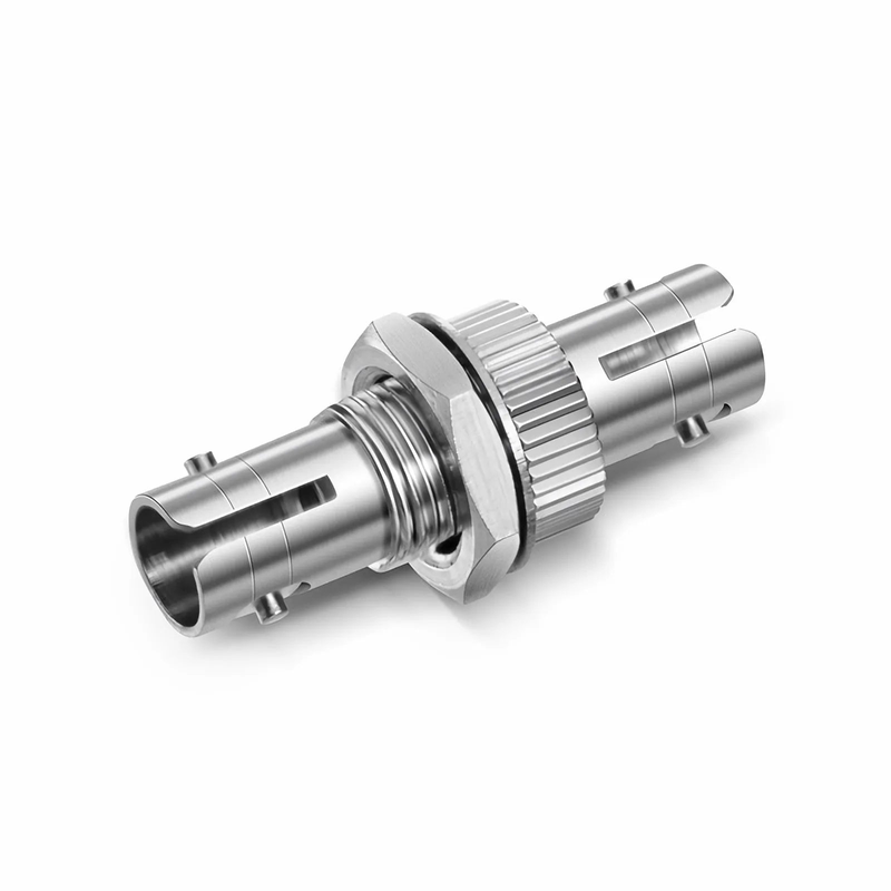 FyberOptix ST/UPC to ST/UPC Simplex OS2 Single Mode Metal Fiber Optic Adapter/Coupler without Flange (10pcs/pack)