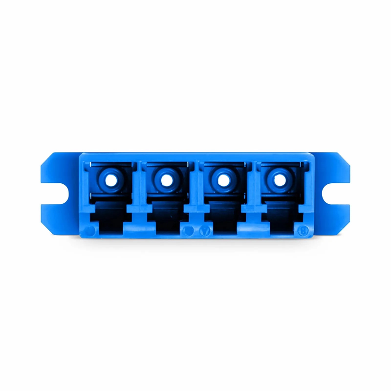 FyberOptix LC/UPC to LC/UPC Quad OS2 Single Mode Plastic Fiber Optic Adapter/Coupler with Flange