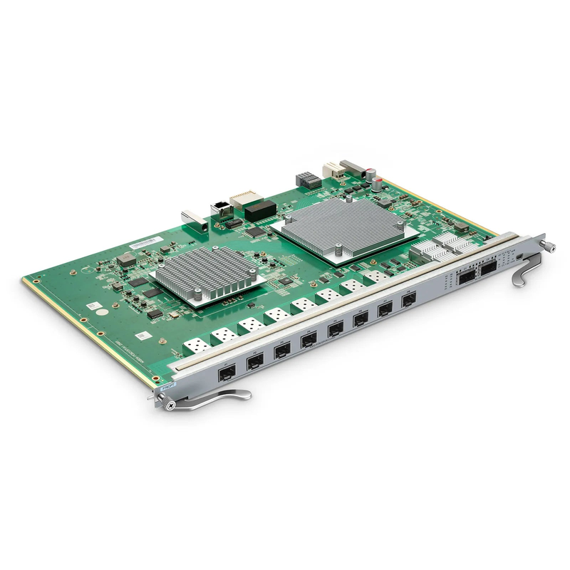 FyberOptix F78CPT, 8-Port Combo OLT Line Card with 8 x XG(S)-PON Combo, 2 x 100G QSFP28 Ports, Broadcom Chip (Without Modules)