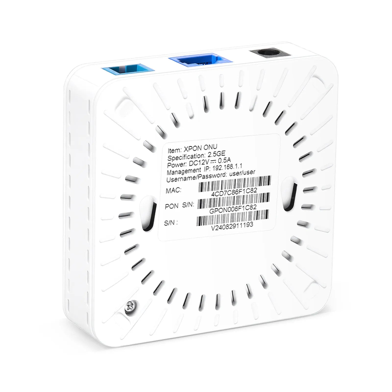 FyberOptix ONU1710-1E, XPON (GPON + EPON) ONU with 1 x PON, 1 x 2.5G RJ45