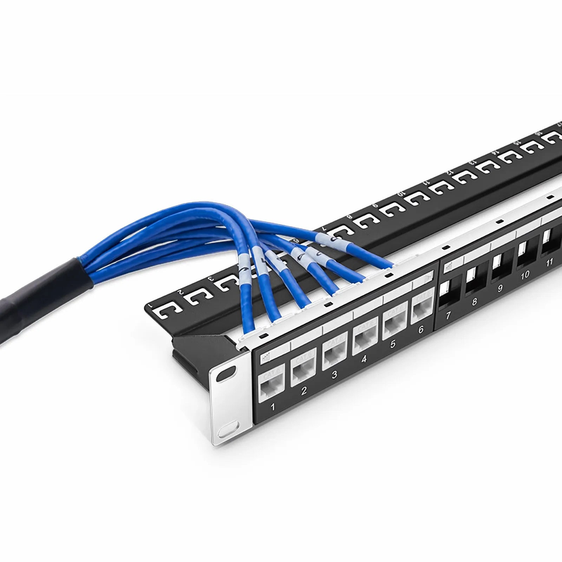 FyberOptix 16ft (4.9m) 6 Jack to 6 Jack Cat6 Unshielded (UTP) PVC CMR Blue Pre-Terminated Copper Trunk Cable