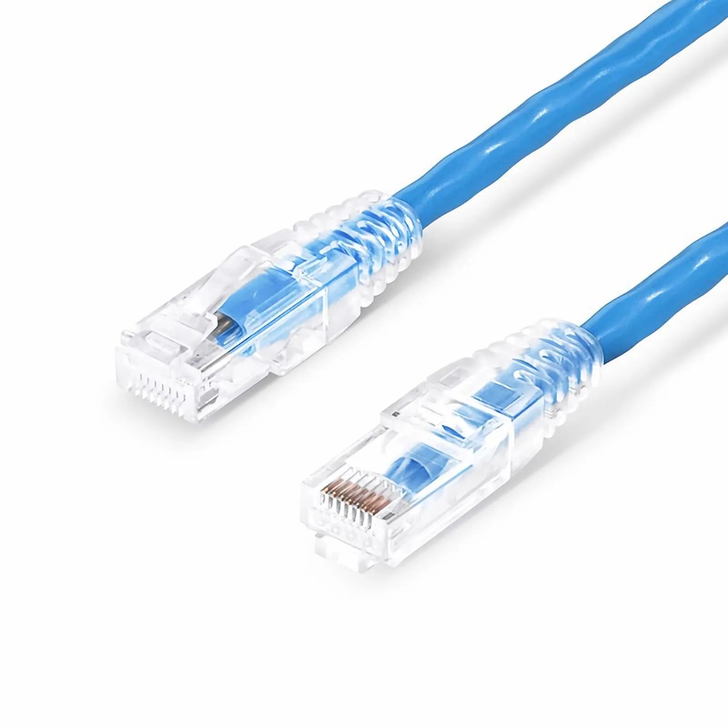 FyberOptix 35ft (10.7m) Cat6a 23AWG Snagless Unshielded (U/UTP) PVC CMP Ethernet Network Patch Cable, Blue