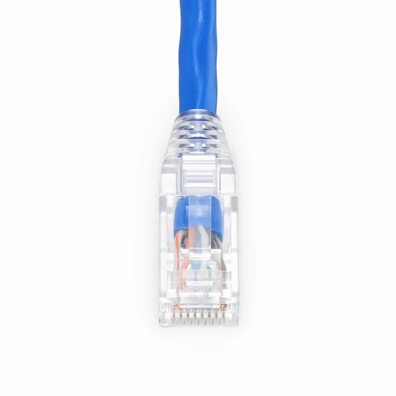 FyberOptix 6in (0.15m) Cat6a 24AWG Snagless Unshielded (U/UTP) LSZH Ethernet Network Patch Cable, Blue