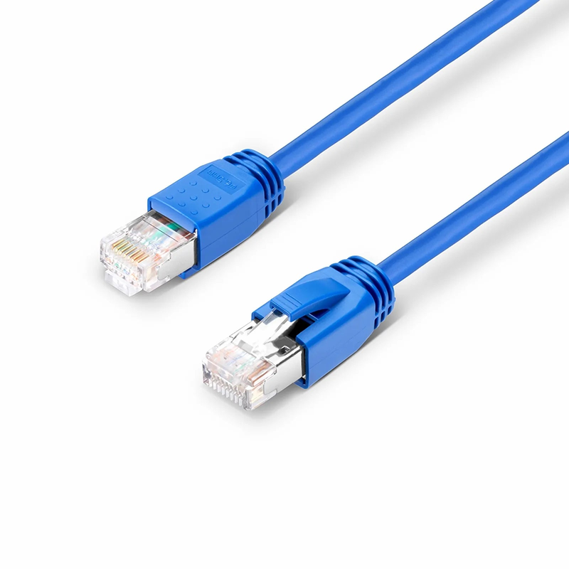 FyberOptix 33ft (10m) Cat6a 23AWG Snagless Shielded (F/FTP) LSZH Ethernet Network Patch Cable, Blue