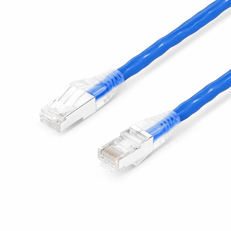 FyberOptix 5ft (1.5m) Cat6a 26AWG Snagless Shielded (S/FTP) LSZH Ethernet Network Patch Cable, Blue