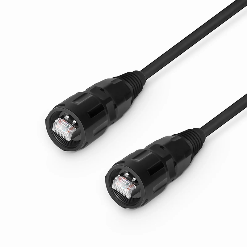 FyberOptix 6.6ft (2m) Industrial Cat6 Non-booted Shielded (SFTP) PVC IP65 Ethernet Network Patch Cable, Black