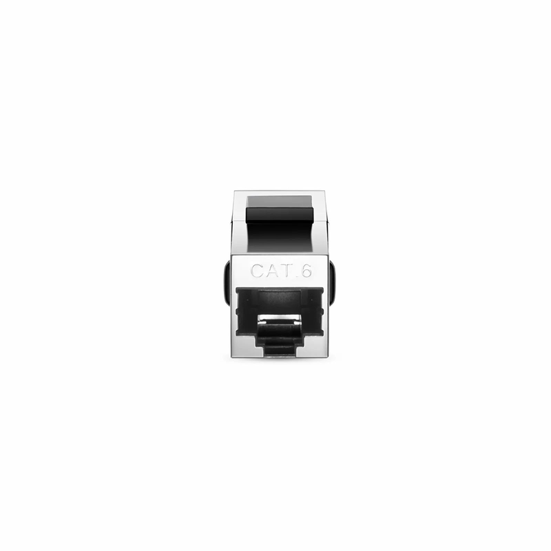 FyberOptix Cat6 Keystone RJ45 Coupler, Shielded, Silver, 12-Pack