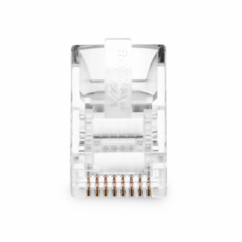 FyberOptix Cat5e RJ45 Standard Modular Plugs, Unshielded Network Connectors for 24AWG Twisted Pair Solid or Stranded Cable (50/Pack)