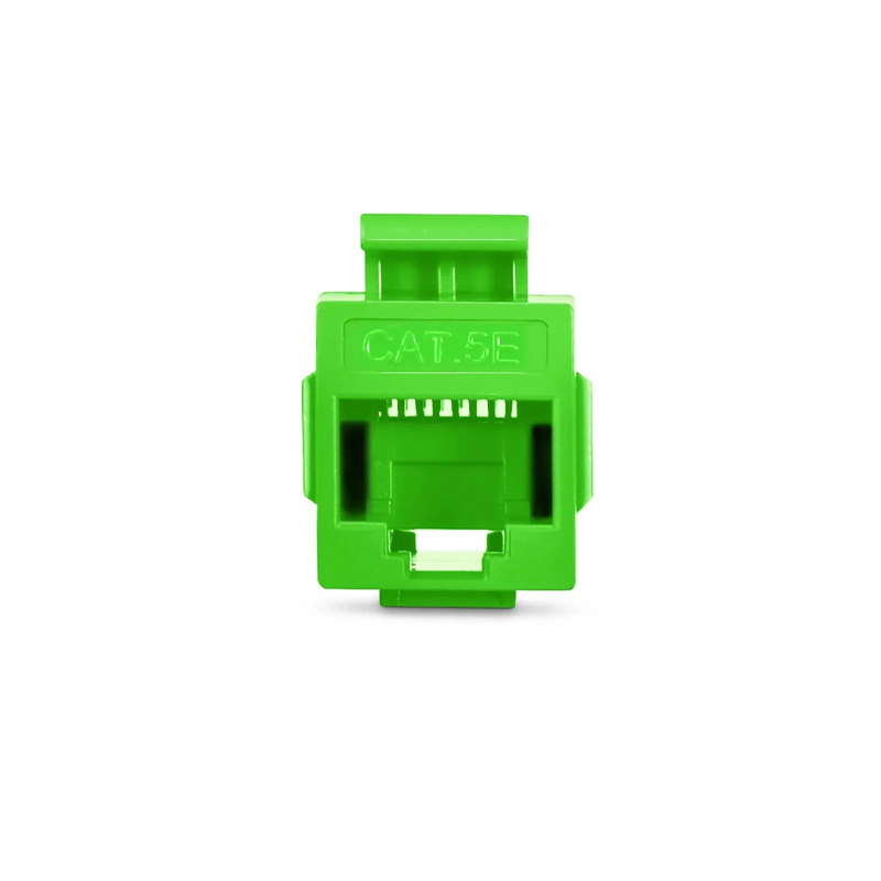 FyberOptix Cat5e Keystone RJ45 Coupler, Unshielded, Female to Female Insert Inline Coupler - Green (12pcs/Pack)