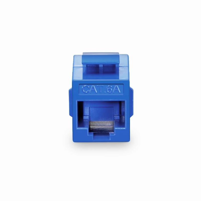 FyberOptix Cat6a Keystone RJ45 Coupler, Unshielded, Female to Female Insert Inline Coupler - Blue (12pcs/Pack)