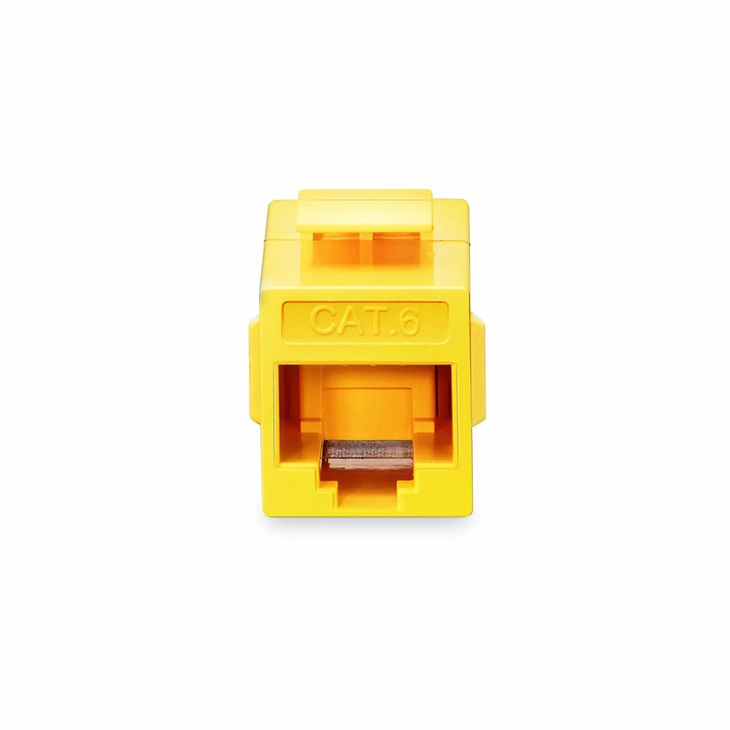 FyberOptix Cat6 Keystone RJ45 Coupler, Unshielded, Female to Female Insert Inline Coupler - Yellow (12pcs/Pack)