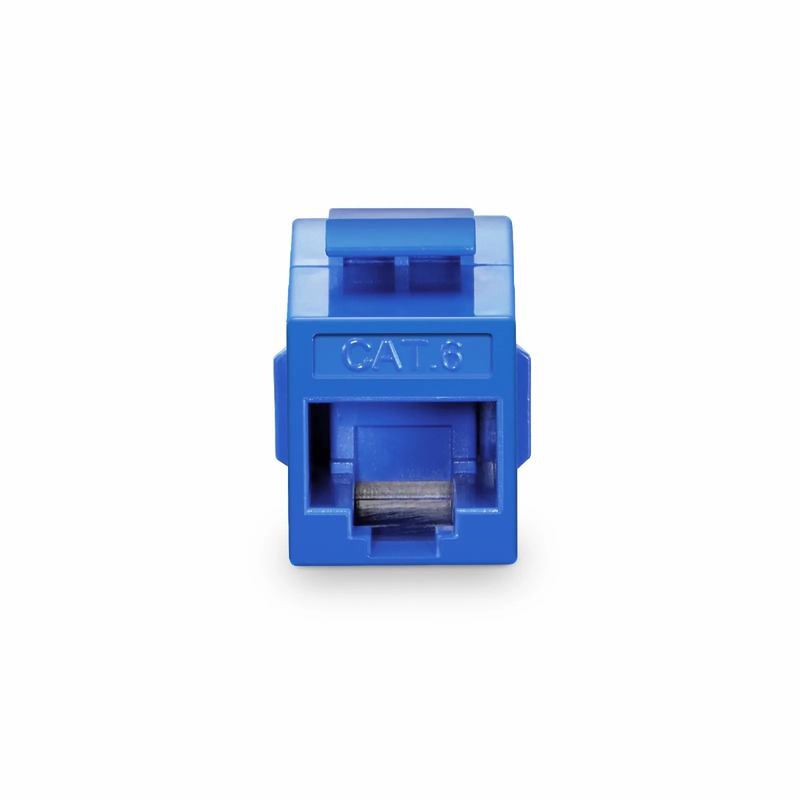 FyberOptix Cat6 Keystone RJ45 Coupler, Unshielded, Female to Female Insert Inline Coupler - Blue (12pcs/Pack)