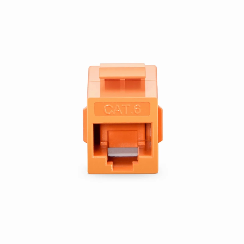 FyberOptix Cat6 Keystone RJ45 Coupler, Unshielded, Female to Female Insert Inline Coupler - Orange (12pcs/pack)